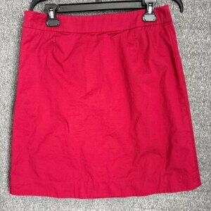 Maeve red skirt side zip sz 6 womens cotton blend lined knee